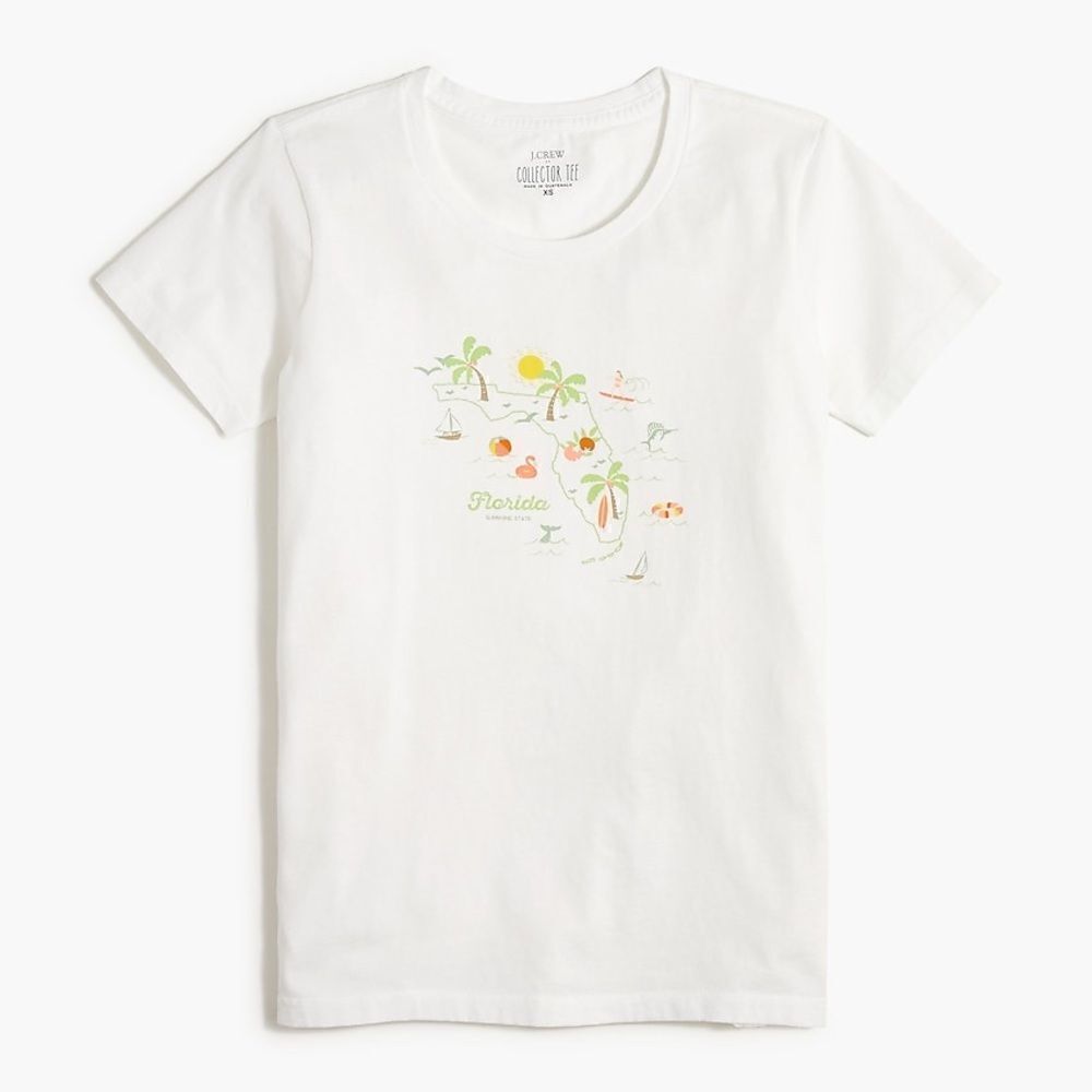 NWT JCREW florida cotton tee shirt white M